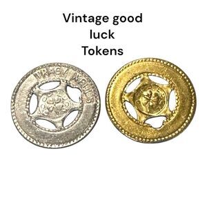 Good Luck Gold and Silver metal aluminum  Good Luck Tokens
